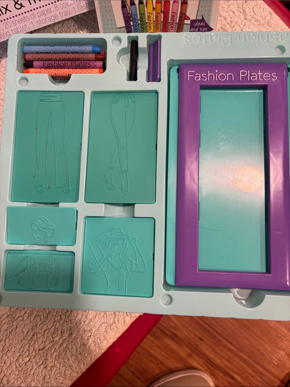 Fashion Plates Design Set - Teal & Purple Fashion Drawing Kit